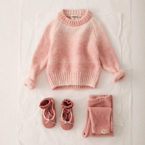 Legging - Silver pink corduroy velour knit – Image 3