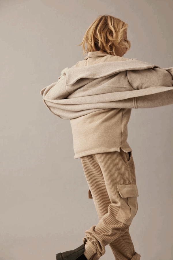 Pantalon cargo en velours SALEMK - Stone wide corduroy – Image 2