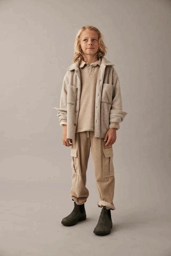 Pantalon cargo en velours SALEMK - Stone wide corduroy – Image 3