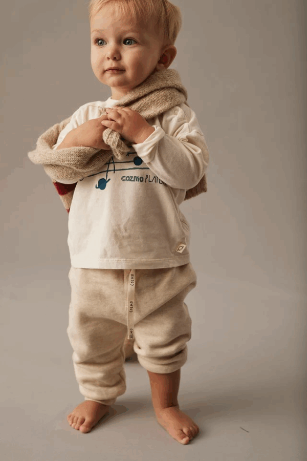 Pantalon de jogging LOUIS - Stone mélanfe fleece – Image 2
