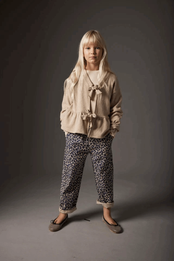 Pantalon léo PAOLA - Stone animal print twill – Image 2