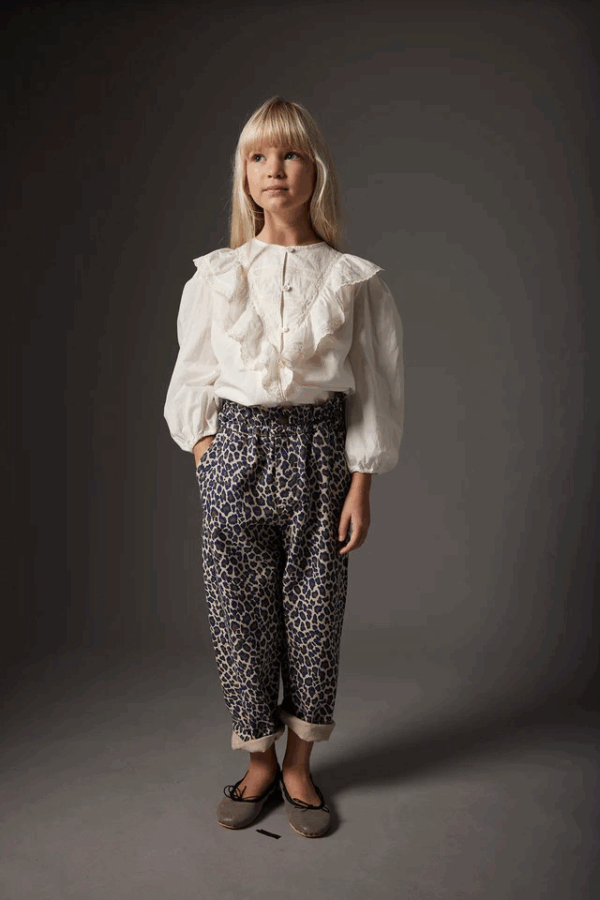 Pantalon léo PAOLA - Stone animal print twill – Image 4