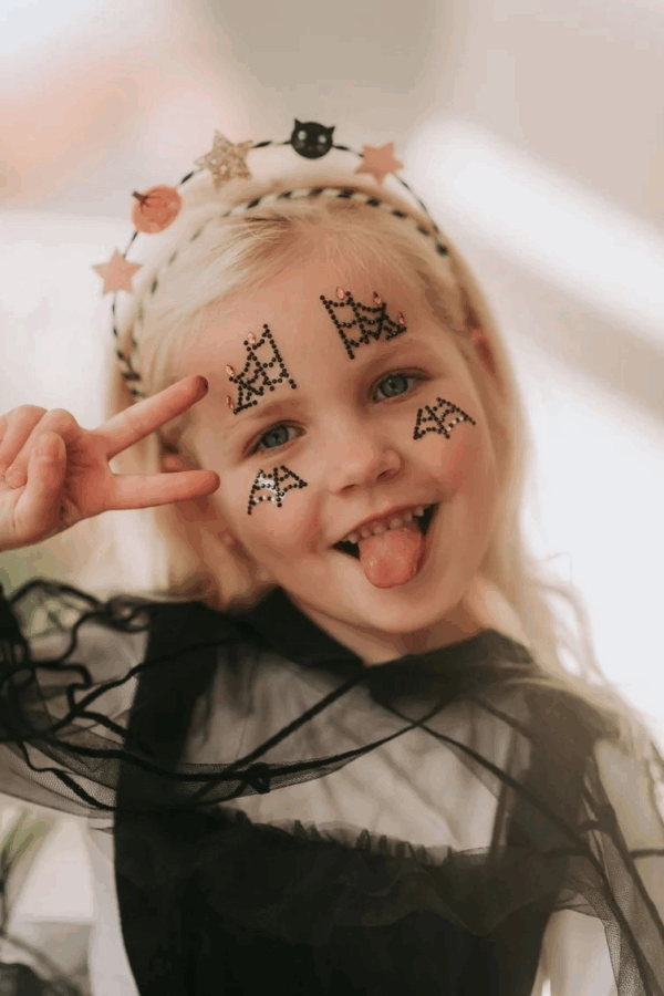 Strass visage Halloween – Noir – Image 4