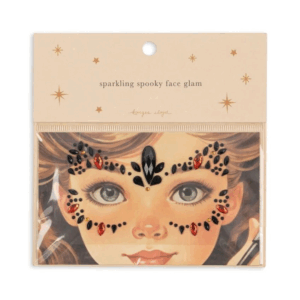 Strass visage Halloween – Rouge/Noir
