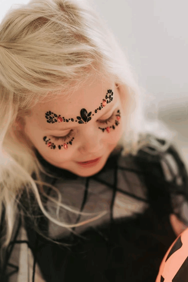 Strass visage Halloween – Rouge/Noir – Image 4