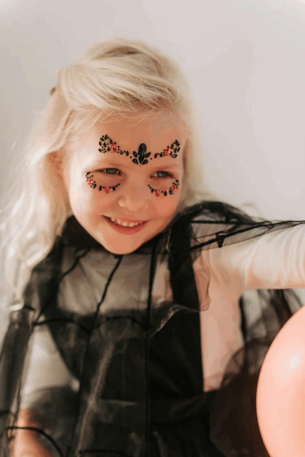 Strass visage Halloween – Rouge/Noir – Image 3