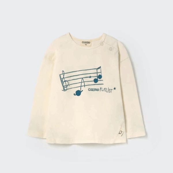 T-shirt Bébé ML JOEL - White soft warm jersey
