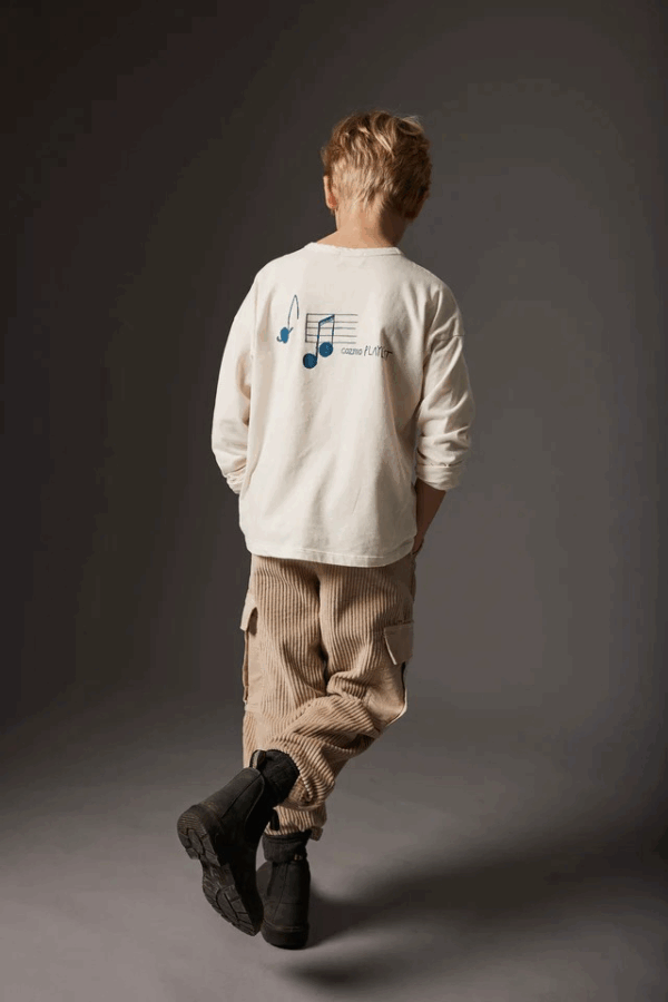 T-shirt ML JOEL - White soft warm jersey – Image 4