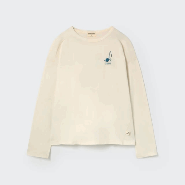 T-shirt ML JOEL - White soft warm jersey