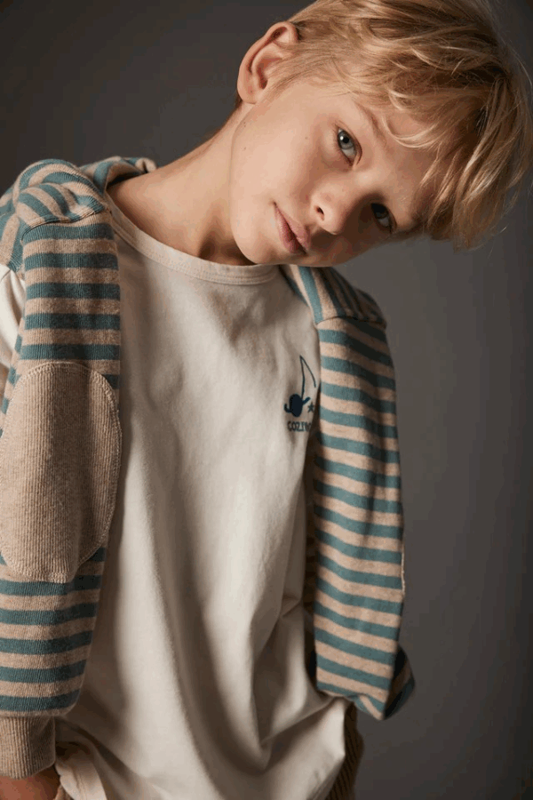 T-shirt ML JOEL - White soft warm jersey – Image 3