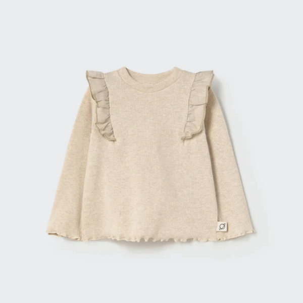 T-shirt manches longues VILNA - Stone soft cotton rib