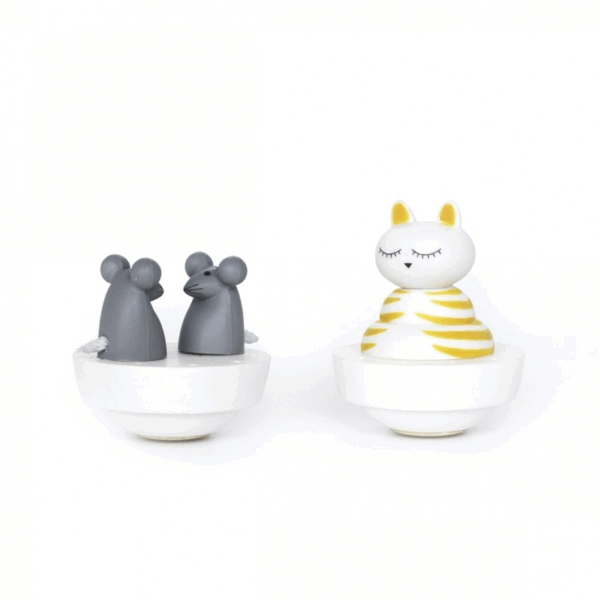 Boîte à musique chat et souris Trousselier avec figurines dansantes
