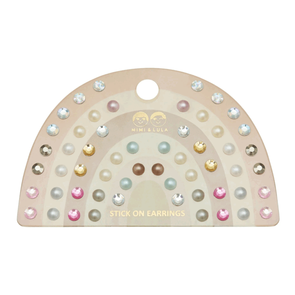 Boucles d’oreilles autocollantes Pink Gem & Pearl Mimi & Lula