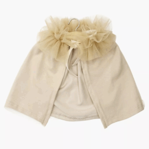 Cape de danseuse Oxana pour poupée – jersey lin et tulle miel