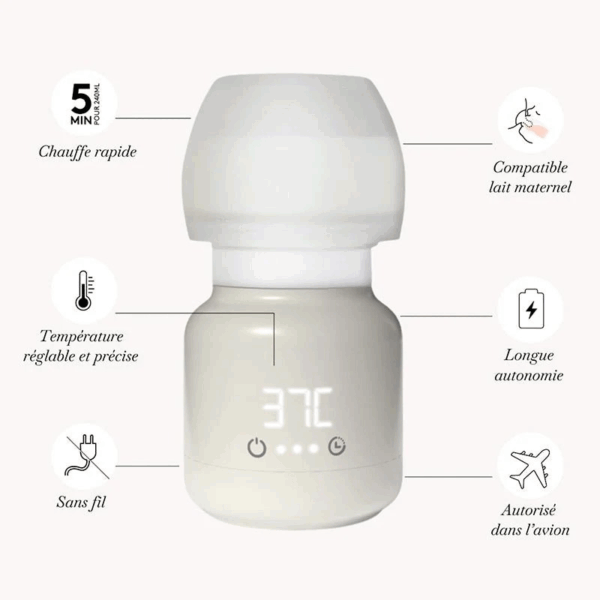 Chauffe-Biberon Nomade TooGo pour biberon elhee de bébé