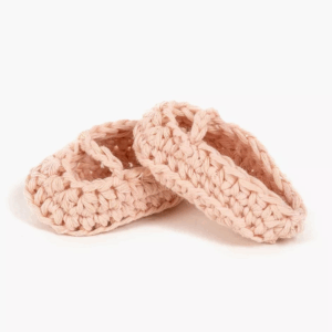 chaussons ballerines crochet rose nude poupée Minikane faits main