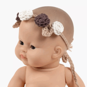 couronne-de-fleurs-minikane-en-crochet-beige-hand-made