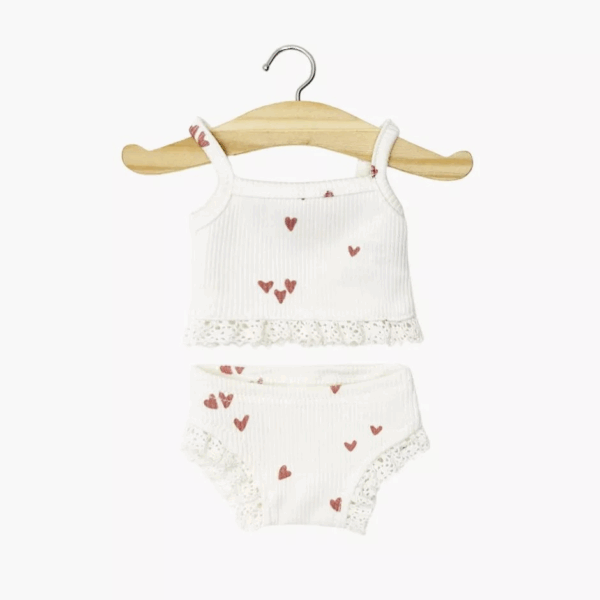 dessous fille poupée Minikane petits cœurs rose dentelle
