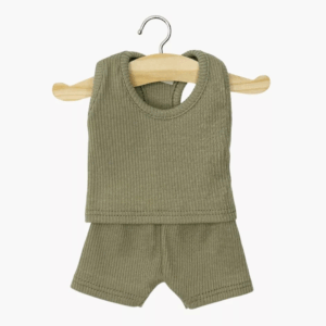 dessous garçon poupée Minikane maille olive