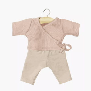 Ensemble poupée cache-cœur rose et legging Minikane Gordis
