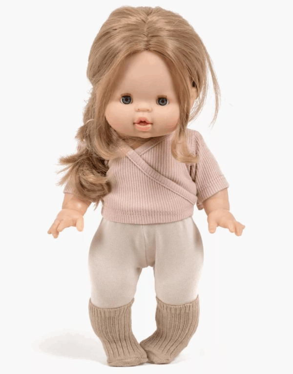 Ensemble poupée cache-cœur rose et legging Minikane Gordis