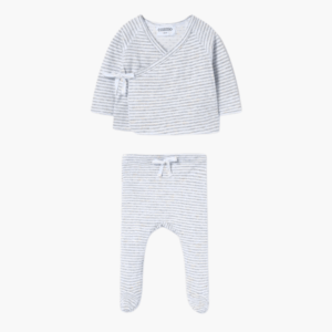 ensemble de naissance White Double Faced Jersey