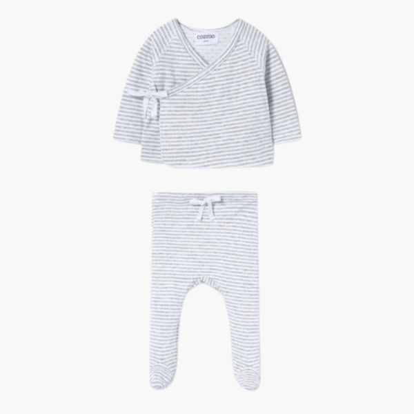 ensemble de naissance White Double Faced Jersey