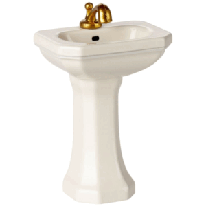 Lavabo miniature souris Maileg blanc Off White avec robinet doré