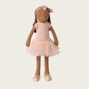 Peluche Bunny ballerine marron chocolat avec tutu rose