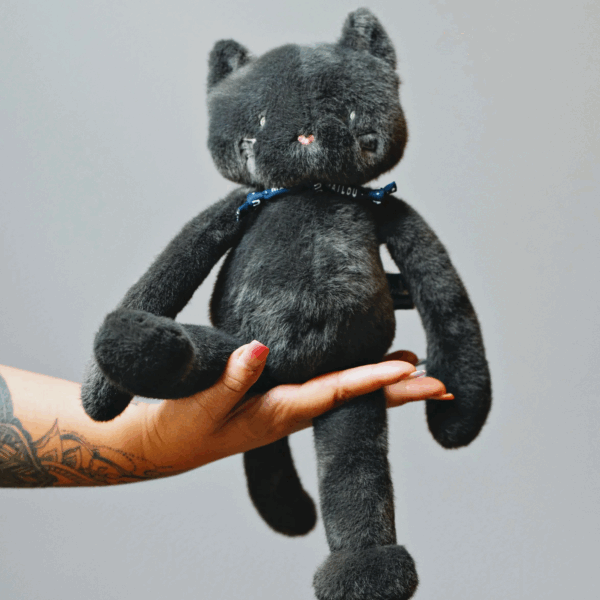 peluche Chat noir Méloé Maïlou artisanale