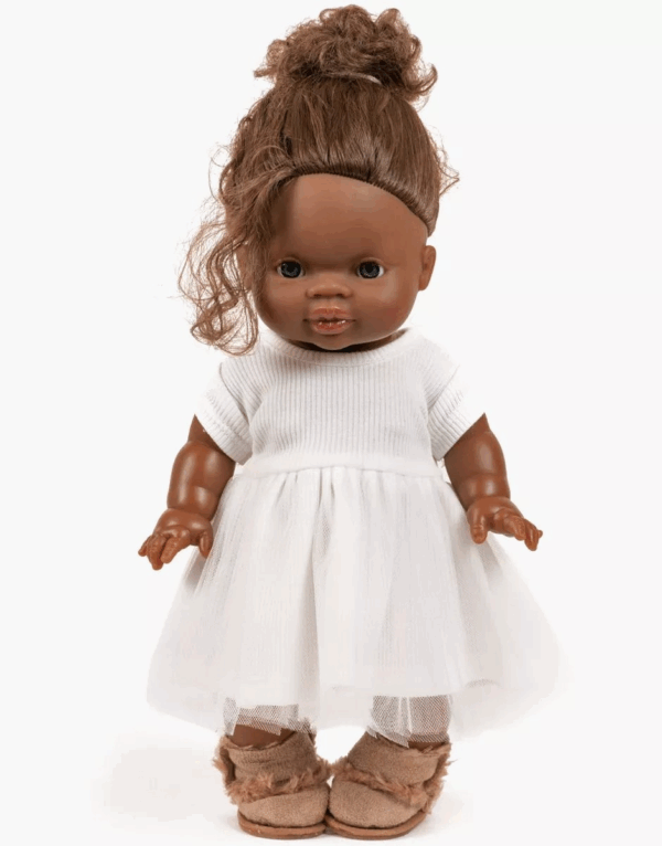 Robe tutu blanche pour poupée Minikane Rosana à manches courtes