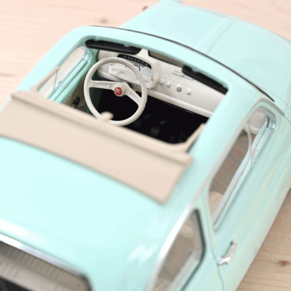 Voiture miniature Fiat 500L 1968 1/18 turquoise clair Norev