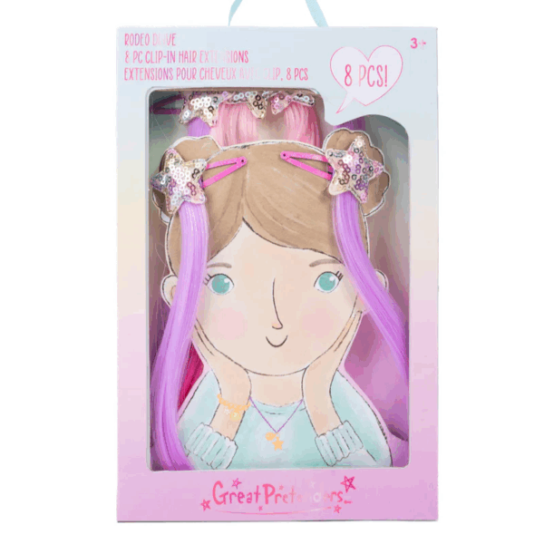 Barrettes extensions cheveux multicolores Rodeo Drive avec étoiles pailletées – Great Pretenders