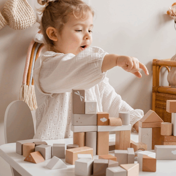 Blocs de bois 50 pièces Nougat – Jeu éducatif Label Label – Image 2