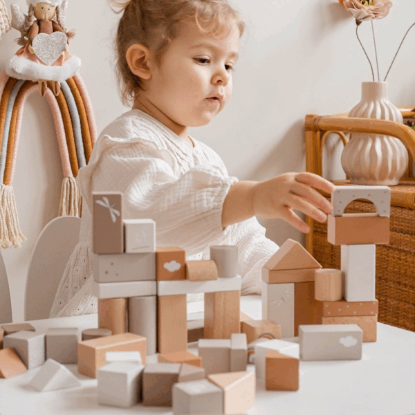 Blocs de bois 50 pièces Nougat – Jeu éducatif Label Label – Image 3
