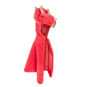 Cape tricératops enfant rouge avec capuche Great Pretenders