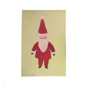 Carte Père Noël doré Ho Ho Ho avec reflets dorés