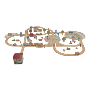 Circuit de train en bois XL Little Dutch avec rails et figurines