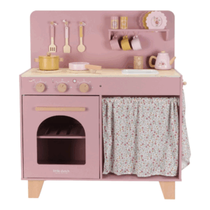 Cuisine en bois pour enfants Little Dutch couleur rose avec accessoires