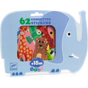 Gommettes animaux savane bébé Djeco stickers épais