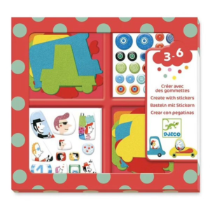 Gommettes voitures Djeco avec silhouettes en feutrine à décorer