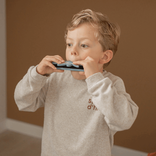 Harmonica enfant bois Bleu – Instrument Label Label – Image 2