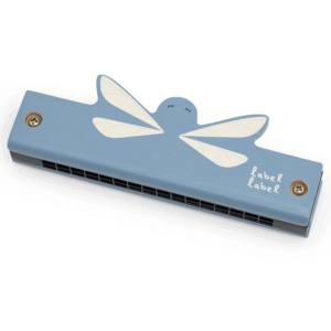 Harmonica enfant bois Label Label couleur Bleu