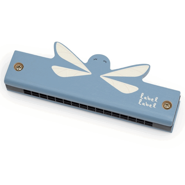 Harmonica enfant bois Label Label couleur Bleu