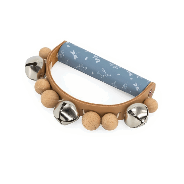 Hochet en bois avec grelots Label Label couleur bleu