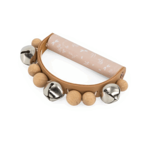Hochet en bois avec grelots Label Label couleur rose
