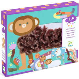 Laine & Scratch Tout poilus Djeco avec animaux créés en laine