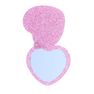 miroir de poche cœur rose paillettes Roodoudou