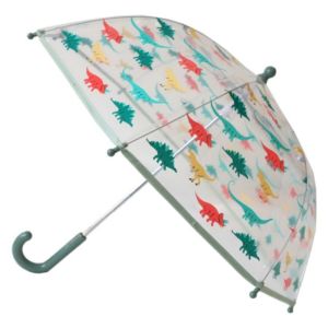 Parapluie enfant dinosaures vert avec motifs rigolos