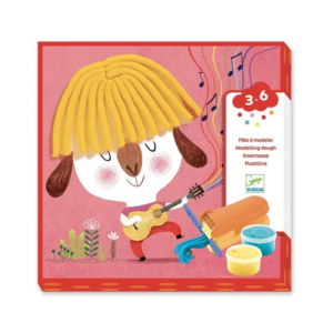 Pâte à modeler coiffure Djeco avec presse et planches illustrées